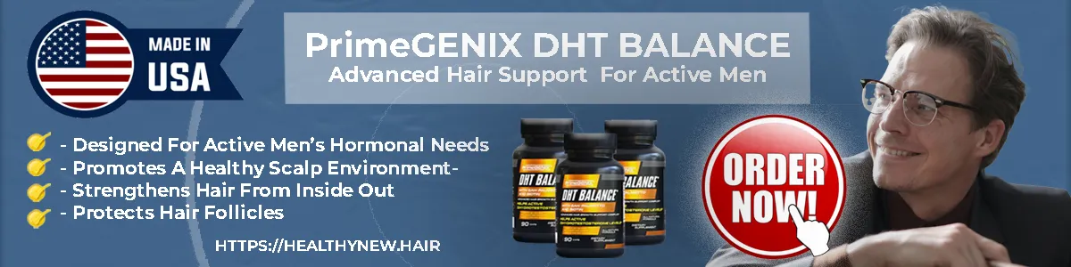 PrimeGENIX DHT Balance Made in the USA Banner | Receding Hairline Treatment
