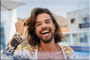 Happy Man with Beautiful hair