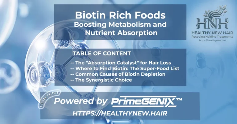 Biotin rich foods list and nutrient absorption guide for zinc and chromium synergy in hair restoration.