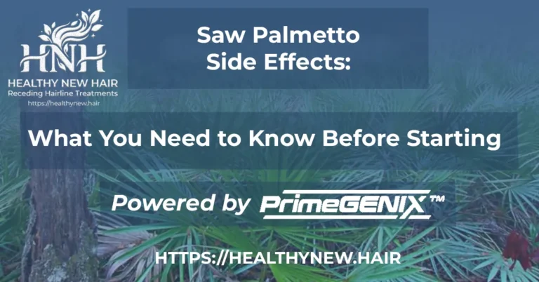 Saw Palmetto Side Effects Saw Palmetto Featured image with HNH Logo and https://healthynew.hair text