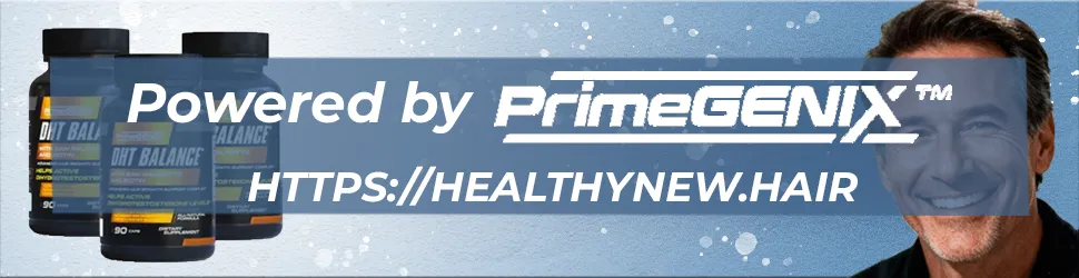 Official PrimeGENIX DHT Balance banner for Zinc hair growth guides and essential mineral supplements for men's follicle health.