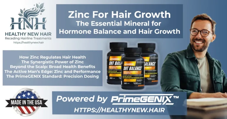 Zinc For Hair Growth Zinc for hair growth guide explaining how this essential mineral supports follicle repair, cell reproduction, and hormonal balance in men.